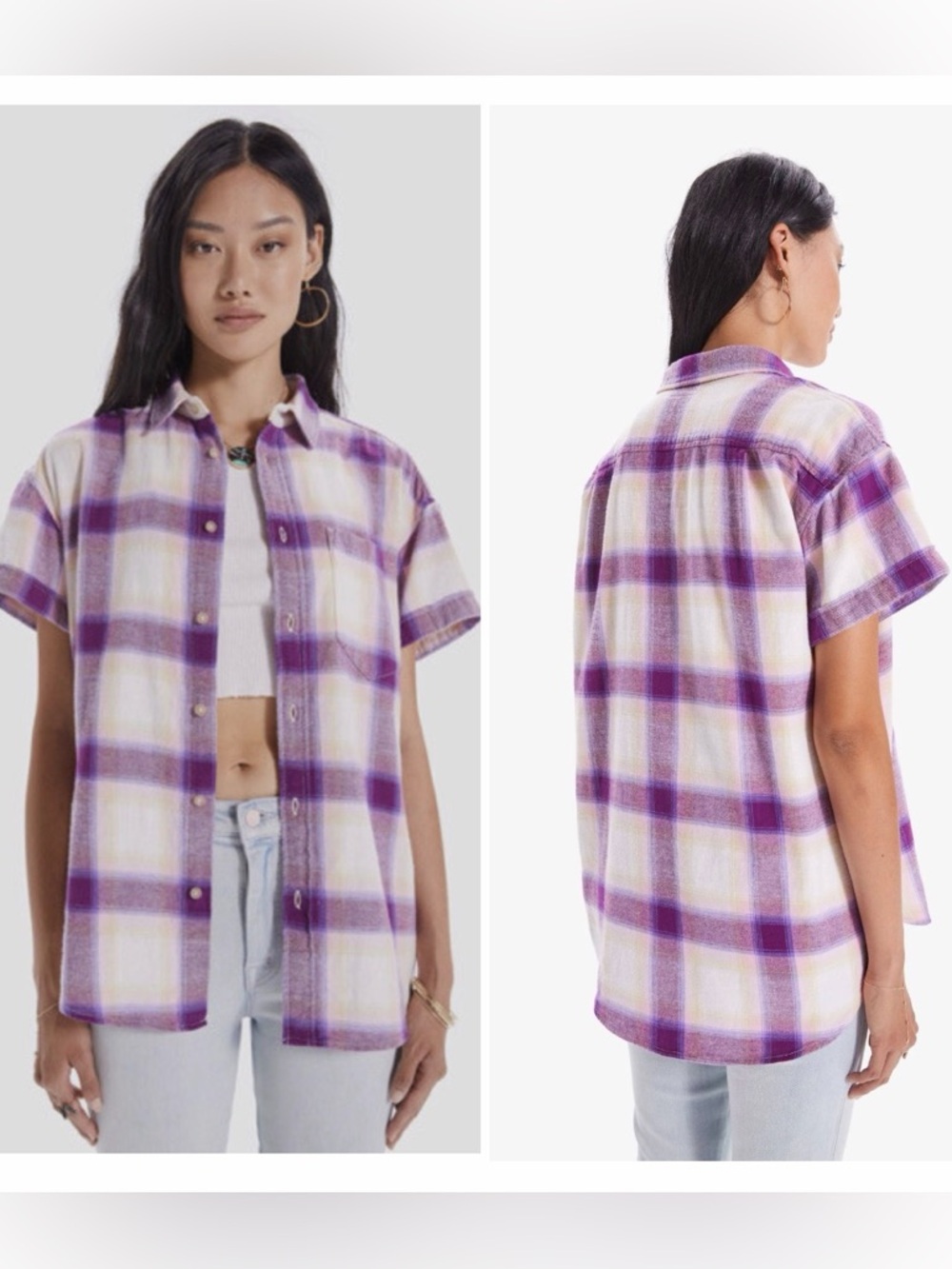 MOTHER Short Sleeve Overshirt in Paying in Sand Dollars